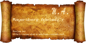 Mayersberg Adelmár névjegykártya